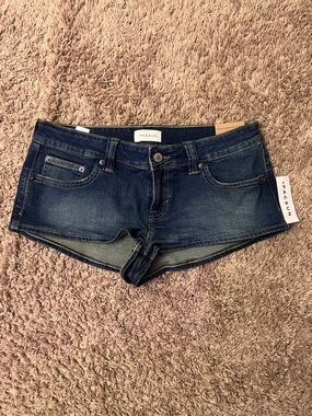 PacSun Dark Blue Denim Low-Rise Short Shorts